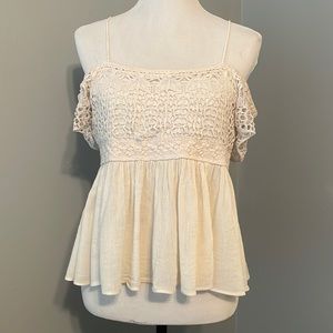 Off-The-Shoulder Flowy Embroidered Top